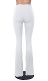 Sexy Hollow Out Solid Color Flared Long Pants HXZY-0302