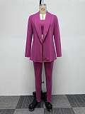 Solid Color Suit Top Stretch Tight three-piece Sets NY-10601