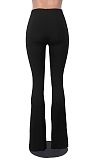 Sexy Hollow Out Solid Color Flared Long Pants HXZY-0302