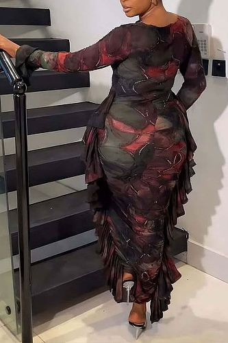 Sexy Irregular Stringy Selvedge Hollow Out Tight Long Dress NY-2831