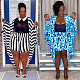 Large Size Loose Stripes Print Shorts Two-piece Sets NY-10600