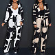 Fashion Irregular Print Suit Long Pants 2 Pieces Set NY-2842