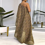 Sexy Oblique Shoulder Gilding Patchwork Long Jumpsuits NY-2840