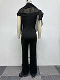 Sexy Off Shoulder Chiffon Solid Color Women Jumpsuit NY-2841