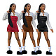 Punk Style Women Patchwork Lapel Collar Mini Dress XRB-10055