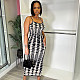 Sexy Print Straps Women Slim Long Dresses RS-23861