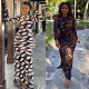Sexy Print Package Hips Long Fishtail Dresses NY-2857