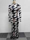 Sexy Print Package Hips Long Fishtail Dresses NY-2857