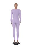 Women Square Collar Solild Color Slim Jumpsuit HXZY-0345