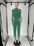 Women Patchwork Hoodies And Long Pants Sporty Two Pieces Sets XRB-10062