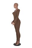 Women Square Collar Solild Color Slim Jumpsuit HXZY-0345
