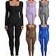 Women Square Collar Solild Color Slim Jumpsuit HXZY-0345