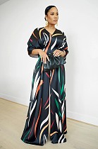 Fashion Printed Batwing Sleeve Slim Women Loose Jumpsuit RS-8508