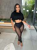 Sexy Transparent Mesh Women Two-piece Sets YD-8576