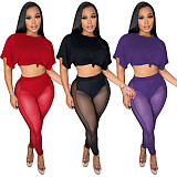 Sexy Transparent Mesh Women Two-piece Sets YD-8576