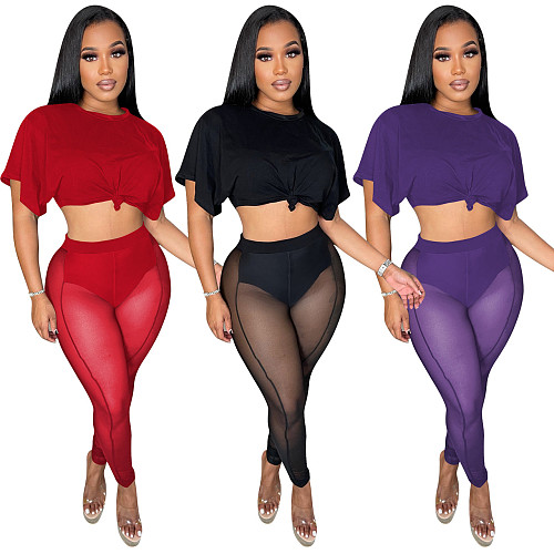 Sexy Transparent Mesh Women Two-piece Sets YD-8576