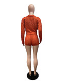 Leisure Women Solid Color Sweater Shorts Two-piece Suits XT-8210