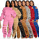 Loose Cut Out Holes Crop Tops Straight Pants Suit QY-5280