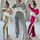 Contrast Color Patchwork Loose Straight Leg Casual Set BN-9438