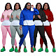 Hooded Wrinkled Sleeves Pure Elasticized Leg Opening Leisure Set BS-1357