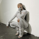 Fashion Ripped Long Sleeve Back Bandage Knit Jumpsuit MXXB-K23JP456