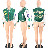 Patchwork Print Hip Hop Streetwear Baseball Jackets QY-5286