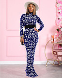 Fashion Printed Women Loose Long Pants Two Pieces Set XT-8822