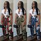 Printed Thigh Ripped Cargo Pants OD-8600