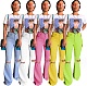 Cotton High Elastic Knee Ripped Trumpet Jeans MA-159