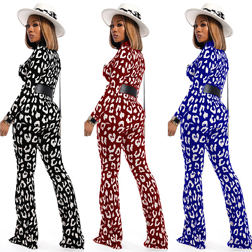 Fashion Printed Women Loose Long Pants Two Pieces Set XT-8822