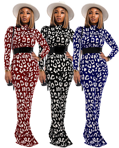 Fashion Printed Women Loose Long Pants Two Pieces Set XT-8822