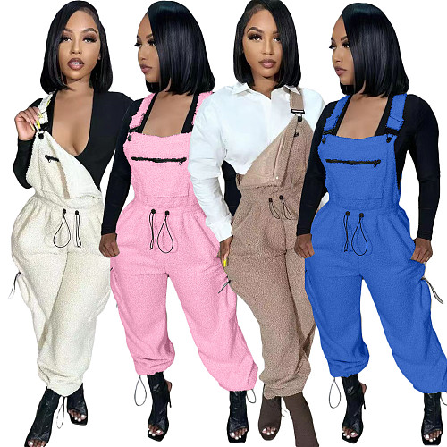 Loose Fashion Drawstring Jumpsuit With Straps TK-6305