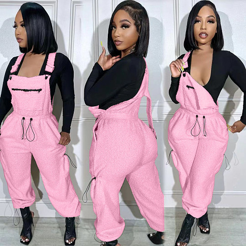 Loose Fashion Drawstring Jumpsuit With Straps TK-6305