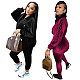 Zipper Pockets Jacket Winter Leisure Two Pieces Set TE-4651