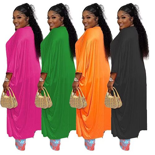 Casual Solid Loose Fitting Blouse Cardigans TR-1281