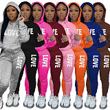 Women Hoodies And Sporty Pants Large Size Thickened Two Pieces Suits DN-N8999L34