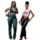 Casual Women Low-waistline Pockets PU Leather Pants MEM-88529
