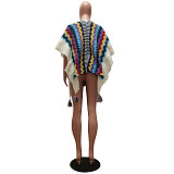 Retro Women Knitted Hand Crochet Fringe Coat Cardigan Cape CM-8698