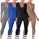U-Neck Bodycon Yoga Jumpsuit For Women HZXY-0332