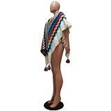 Retro Women Knitted Hand Crochet Fringe Coat Cardigan Cape CM-8698