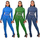 High Neck Tight Pure Split Hem Trouser Sport Set RC-3208