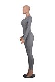 U-Neck Bodycon Yoga Jumpsuit For Women HZXY-0332