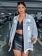 Women's DenimTassel Single-breasted Ripped Long Sleeve Jacket Coat LX-3562