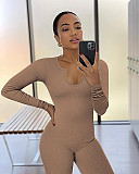 U-Neck Bodycon Yoga Jumpsuit For Women HZXY-0332