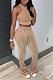 XS Amazon Hot Sale Crop Top Vest  Two Pieces Pants Set  RS-2315