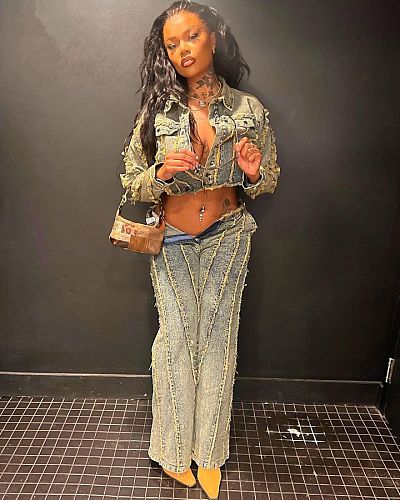 Leisure Women Long Sleeves Tassel Denim Long Pants Suits MEM-88526