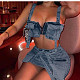 Sexy Women Straps Crop Top And Mini Skirts 2 Piece Set MEM-88523