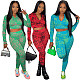 Letter Printed Long Sleeve Crop Top High Elasticity Sports Suit FDY-1192