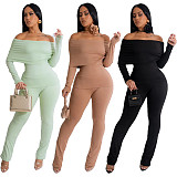 Sexy Off Shoulder Slim Fit Long Sleeve Two Pieces Suit FDY-1274