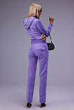 Women Pockets Hoodies And Long Pants Casual Two Piece Suits YD-8780-E7